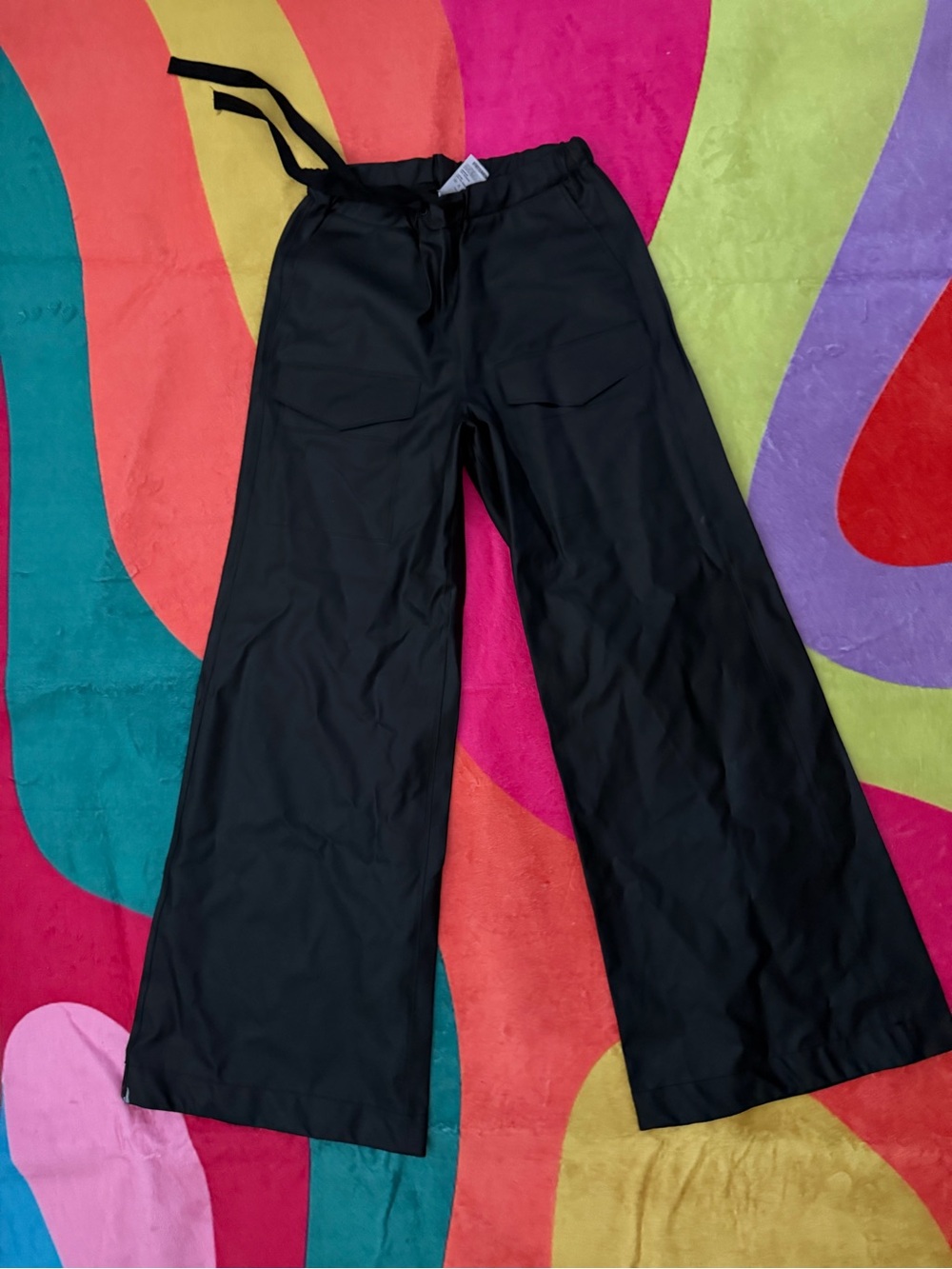 Stutterheim Black Wide-Leg Drawstring Pants